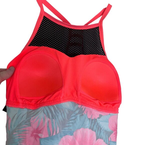 ZeroXposur Womens Sport Top Large Tankini Floral Mesh Racerback‎ Run Swim Biking - Picture 5 of 9